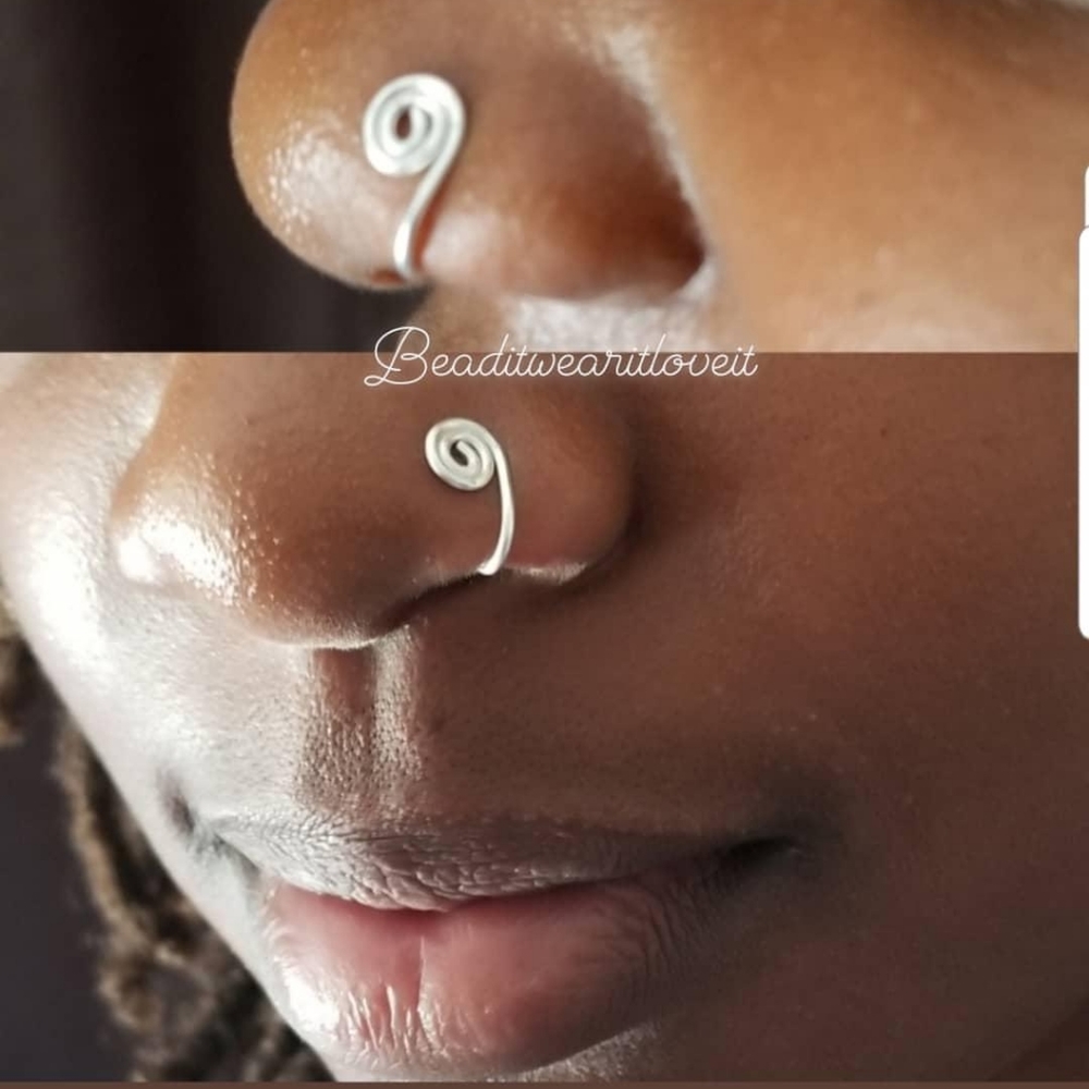 FAKE NOSE RING SILVER, NOSE CUFF STYLE #5